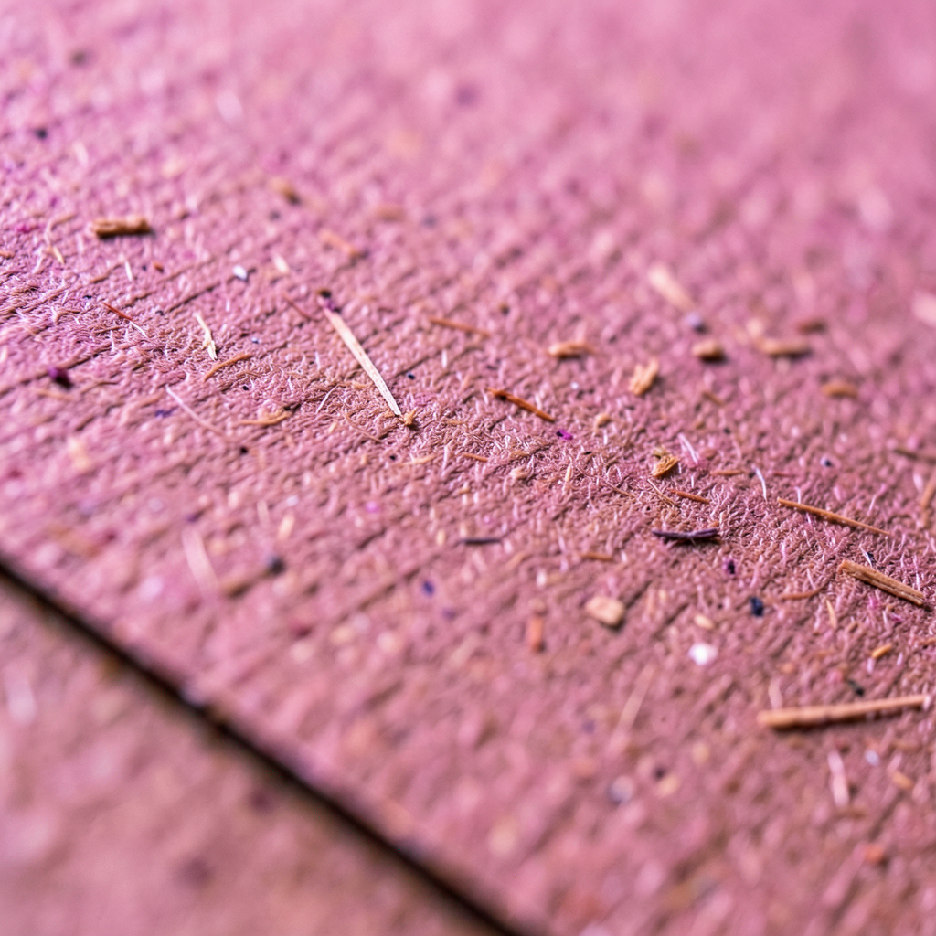 An extreme close-up of uncoated kraft paper in earthy brown, revealing tiny wood pulp flecks and a gently rough surface.